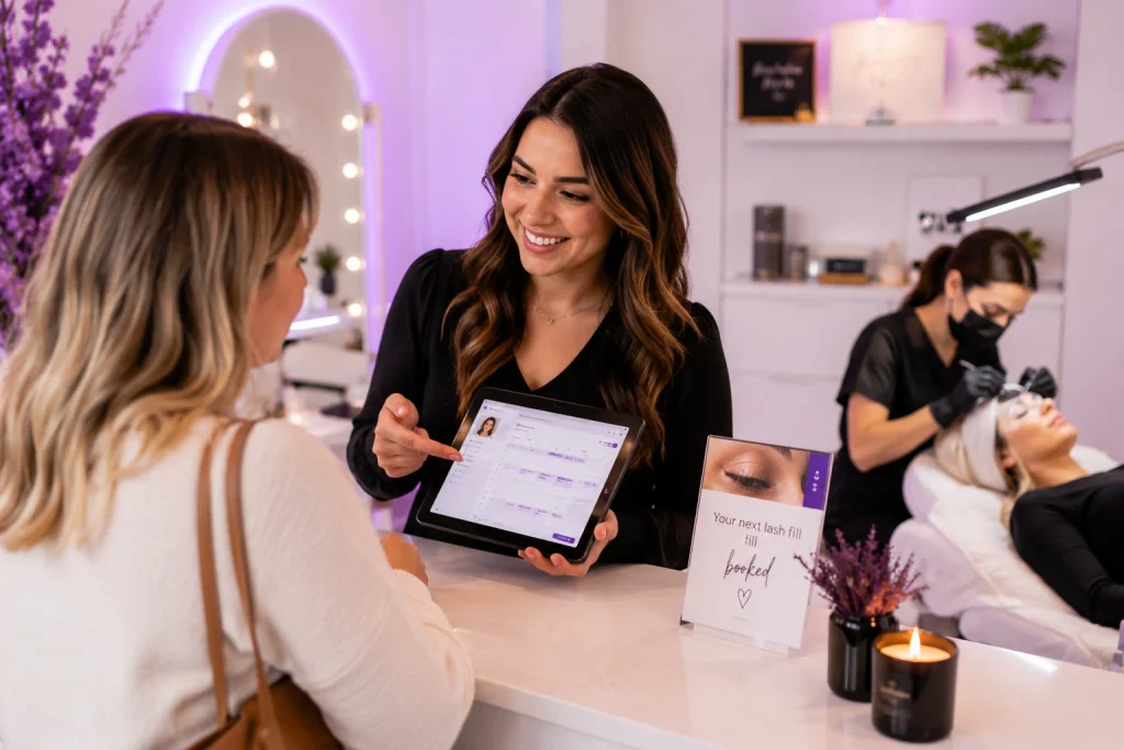 How PandaCue Schedules Lash and Brow Fills